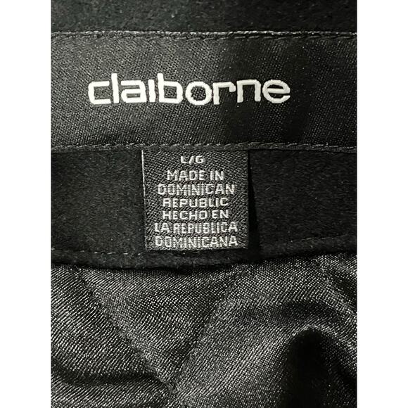 Claiborne Men's Wool Blend Quilted Lining Pea Coat Button Front Black
Size L - Picture 8 of 8